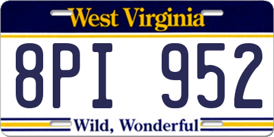 WV license plate 8PI952