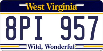 WV license plate 8PI957