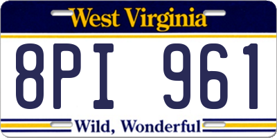WV license plate 8PI961