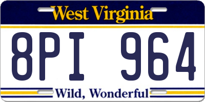 WV license plate 8PI964