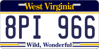 WV license plate 8PI966