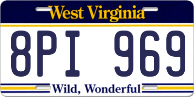 WV license plate 8PI969