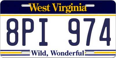 WV license plate 8PI974