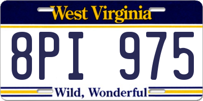 WV license plate 8PI975