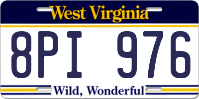 WV license plate 8PI976
