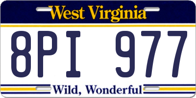WV license plate 8PI977