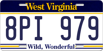 WV license plate 8PI979