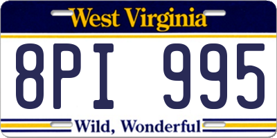 WV license plate 8PI995