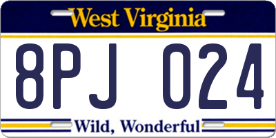 WV license plate 8PJ024
