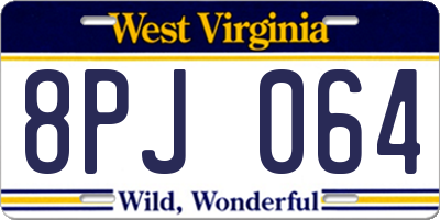 WV license plate 8PJ064