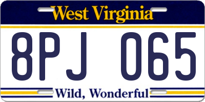 WV license plate 8PJ065