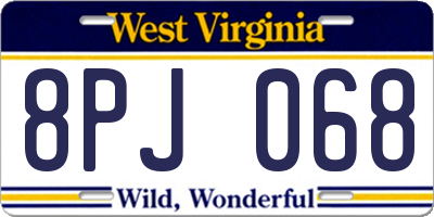 WV license plate 8PJ068