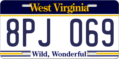 WV license plate 8PJ069