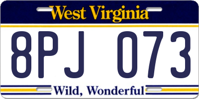 WV license plate 8PJ073