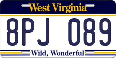 WV license plate 8PJ089