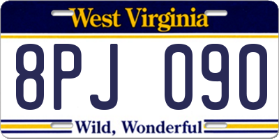 WV license plate 8PJ090