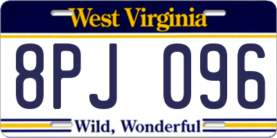 WV license plate 8PJ096