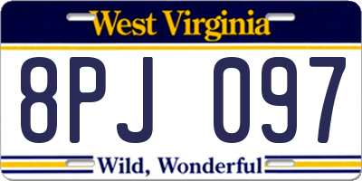 WV license plate 8PJ097