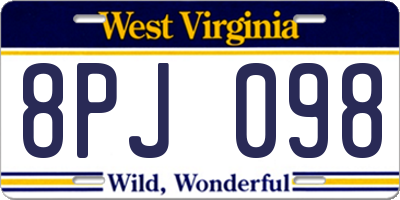 WV license plate 8PJ098
