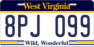 WV license plate 8PJ099
