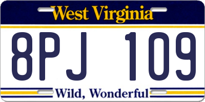 WV license plate 8PJ109