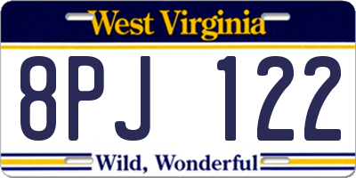 WV license plate 8PJ122