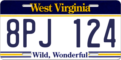 WV license plate 8PJ124