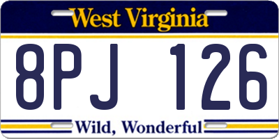 WV license plate 8PJ126