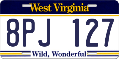 WV license plate 8PJ127
