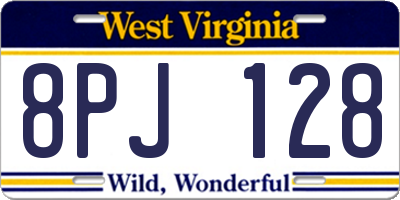 WV license plate 8PJ128