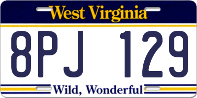 WV license plate 8PJ129