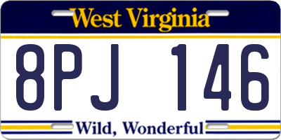 WV license plate 8PJ146