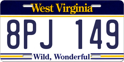 WV license plate 8PJ149
