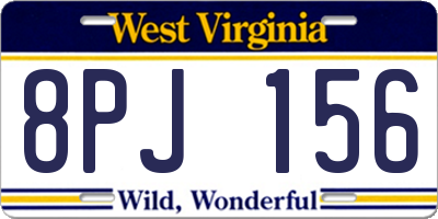 WV license plate 8PJ156