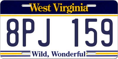 WV license plate 8PJ159