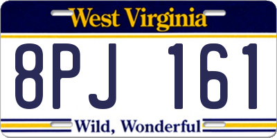 WV license plate 8PJ161
