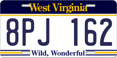 WV license plate 8PJ162