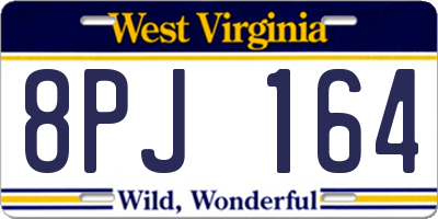 WV license plate 8PJ164