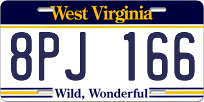 WV license plate 8PJ166
