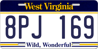 WV license plate 8PJ169
