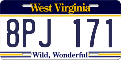 WV license plate 8PJ171