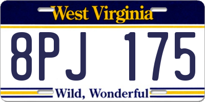 WV license plate 8PJ175