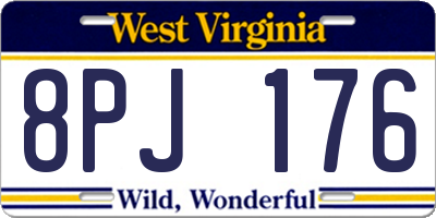 WV license plate 8PJ176