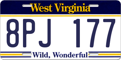 WV license plate 8PJ177