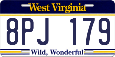 WV license plate 8PJ179