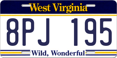 WV license plate 8PJ195