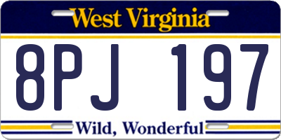 WV license plate 8PJ197