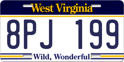 WV license plate 8PJ199