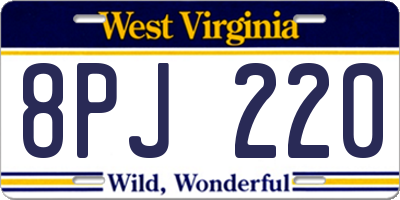 WV license plate 8PJ220