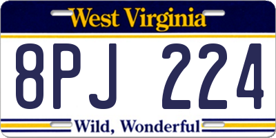 WV license plate 8PJ224